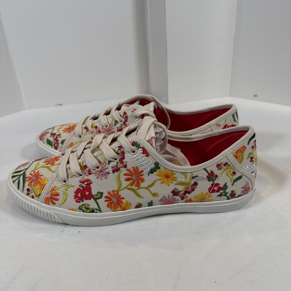 Kate Spade Tennison Canvas Sneakers ShoesGarden Floral Lace Up K8341  Size 9.5B - Picture 9 of 10